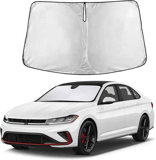 Autovir Windshield Sun Shade Fit for 2019-2024 2025 2026 Volkswagen Jetta | Sunshade, Front Car Window Shades Sun Visor, Blocks UV Rays & Heat, Car Accessories by Autovir