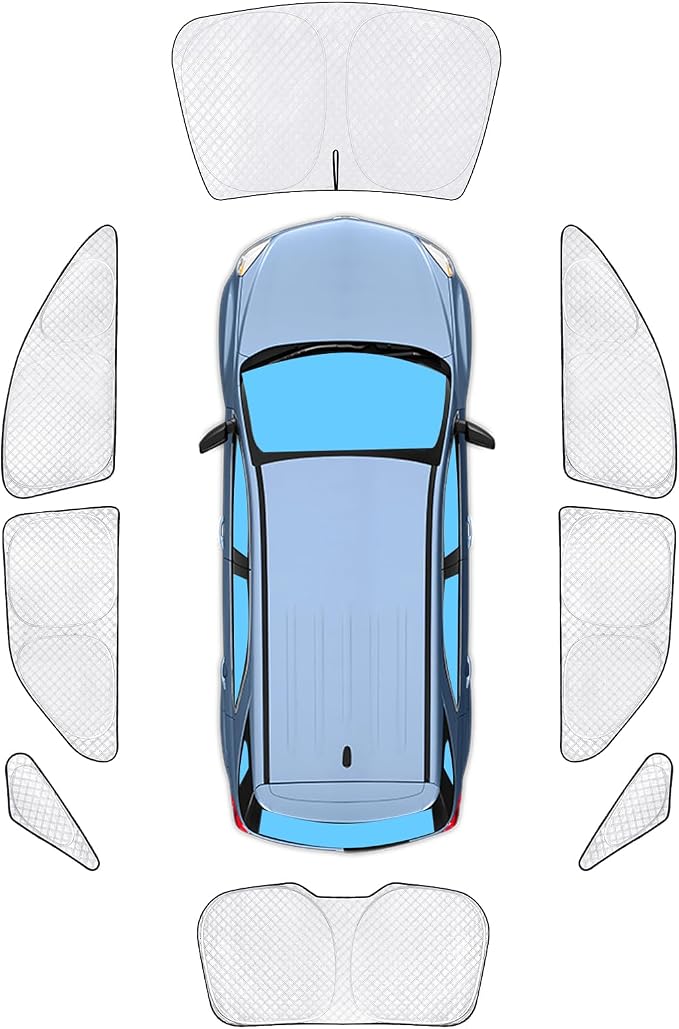 KMF 8pcs Thicken Sun Shades for Chevy Equinox 2010-2017 Accessories, Chevrolet Full Car Window Covers Sunshade for Windshield Side Rear, UV Block and Blackout Privacy for Car Camping Outdoor by KMF