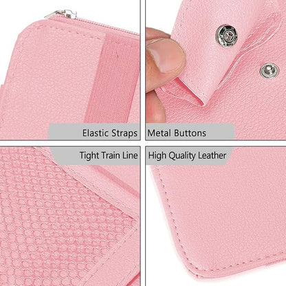 Car Sun Visor Organizer, 1 Pack Sunglasses Holder for Car Sun Visor, Auto Interior Accessories Pocket Organizers Can Store Sunglasses, Documents, Cards, Pen, Drivers License (Pink) | Auto Interior Accessories Pocket Organizers Can Store for Sunglasses,... - Image 3