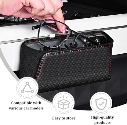 Car Seat Side Storage Pocket, Leather Multifunctional Vehicle Console Side Pouch Organizer, Small Automotive Door Tray Pouch Bag Accessories, Universal for SUV, Sedan, Truck (Carbon Fiber) - Image 4