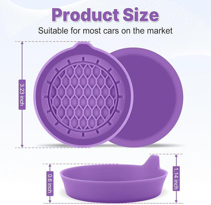 Car Cup Holder Coaster, Silicone Cup Holder Insert, Universal Non-Slip Cup Holders, Car Accessories Interior for Women and Man 4 Pack Light Purple - Image 5