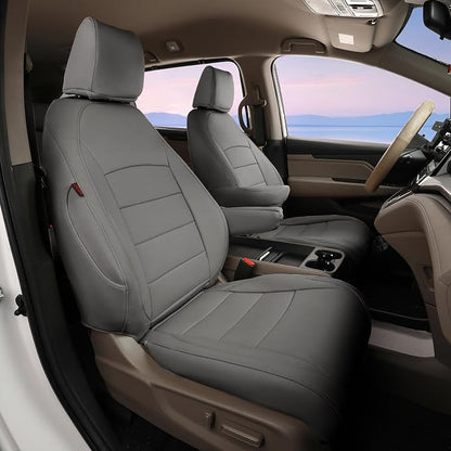 Full Set Car Seat Covers for Honda Odyssey 2011-2017,8-Seater,Faux Leather | for EX,EX-L,Touring Elite,Touring,2nd Row 40/20/40 Split Seat,Waterproof Seat Protector,Fit Like A Glove(Gray) by Coverdream