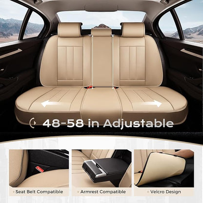 Coverado Nappa Leather Car Seat Covers Front Set, Luxury Waterproof Seat Protectors, Airbag Compatible Anti‑Slip Auto Seat Covers, Universal Fit for Most Cars SUVs Trucks Pickup Vehicles - Image 6