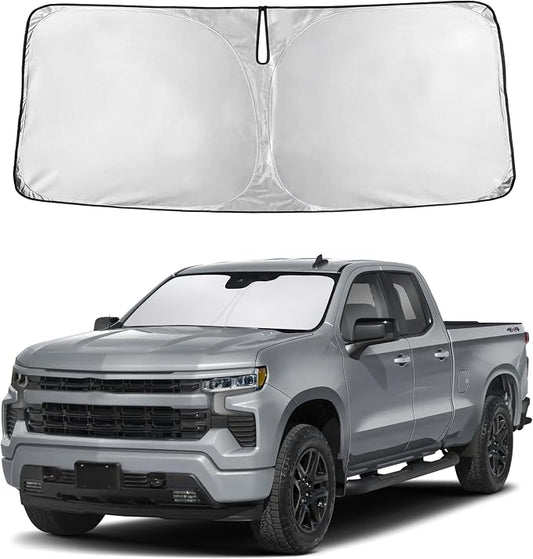 Autovir Windshield Sun Shade Fit for 2019-2026 Chevrolet Silverado 1500 | Sunshade, Front Car Window Shades Sun Visor, Blocks UV Rays & Heat, Car Accessories by Autovir