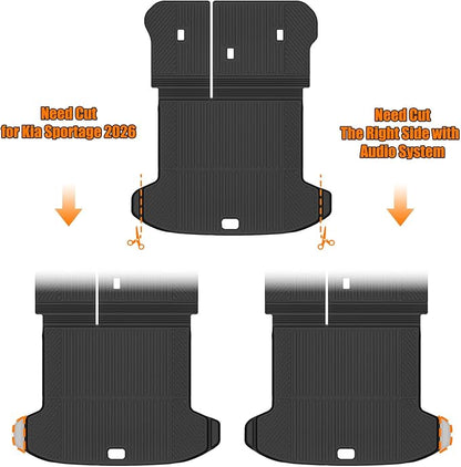 AUXKO All Weather Cargo Mat Backrest Mat for Kia Sportage 2023-2026 | High Wall,All-Weather,All Season,Odorless,Anti Slip,Rain&Salt Resistant,TPE Material,Black,Accessories,Pet Friendly - Image 3