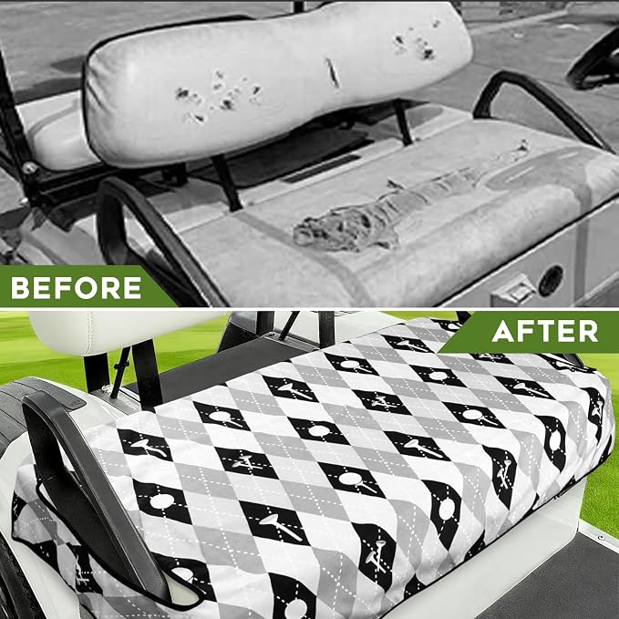 Golf Cart Seat Covers Club Car Golf Cart Accessories for Men Women Golf Carts Seat Towel Blanket 2-Seat Golf Cart Decorations - Image 8