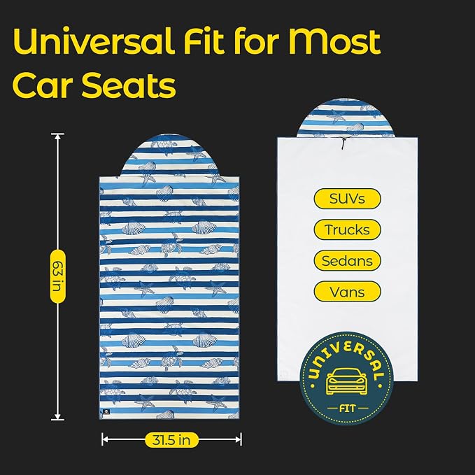 Car Seat Towel Cover, Full-Sized, Sweat Absorbing Seat Protector - 2 Pack | Washable quick-dry towel cover protects front seats from sweat and water after gym, workout, running, beach and swimming - Image 2