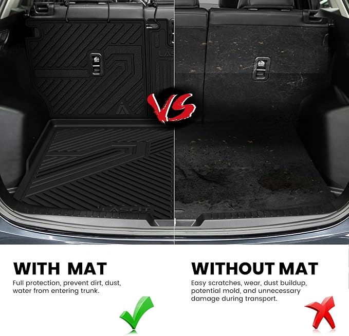 LASFIT Cargo Trunk Mat with Backrest Mats for Mazda CX5 2017-2025 | 100% TPE All Weather Rear Cargo Liner Custom Fit Waterproof CX 5 Seat Back Mat Automotive Accessories, Black - Image 4