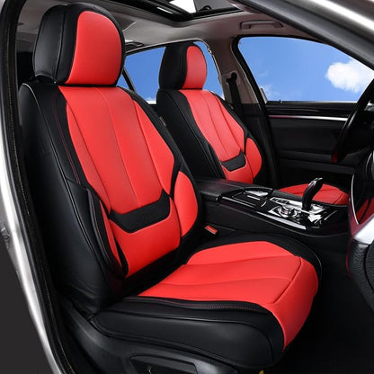 Coverado Seat Covers, Car Seat Covers Front Seats, Car Seat Cover, Car Seat Protector Waterproof, Car Seat Cushion Leather, BlackRed Seat Covers Carseat Cover Universal Fit for Most Cars by COVERADOAUTO