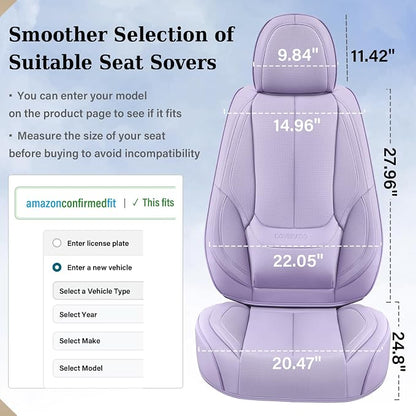 Coverado Car Seat Covers, Seat Covers for Cars, Waterproof Leather Auto Seat Protectors, Leather Car Seat Cushion, Car Interiors Accessories Universal Fit for Most Cars - Image 6