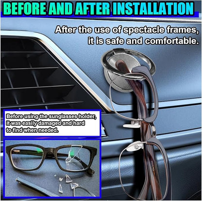 Sunglass Holder for Car Dash, Metal Auto Dashboard Eyeglass Holder Hook, Universal Vehicle Interior Hanger Accessories for Car, Home, Boat, RV, Truck, Office, Phone (Silver, 2PCS) - Image 5