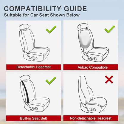 2 Pack Black Ventilated Cooling Car Seat Covers for Summer | 3D Air Mesh, PU Leather, Breathable, with Storage pocket, Non-slip, Universal Fit for Car Truck SUV, Easy to Install - Image 7