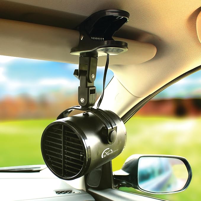TRAVEL TIME 12V Turbo Fan Clip-On, Black – Universal for Most Vehicles, Variable Speed Control, Cooling Fan, Portable Fan for Cars, Trucks, and UTV's - Image 4