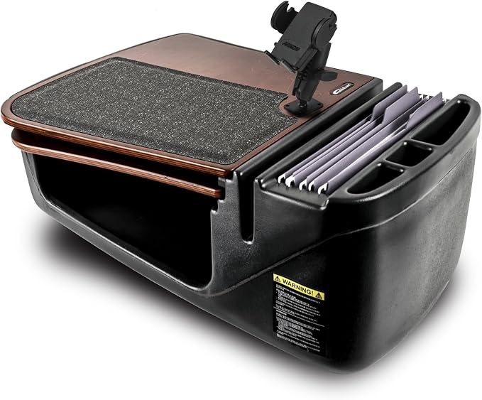 AutoExec GripMaster Car Desk for Your Vehicle Workstation and Mobile Office, Mahogany with Phone Mount by AutoExec