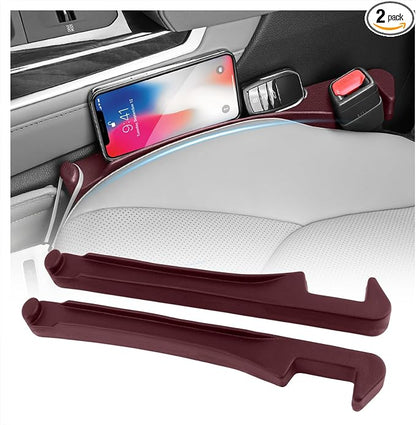 3 in 1 Car Seat Gap Filler Organizer,2PCS Multifunctional Car Seat Gap Plug with Storage Slot & Hook Function,Anti-Drop Cars Gaps Seats Filler Cars Clutter Catcher for SUVs Truck (Red) by VKQTS