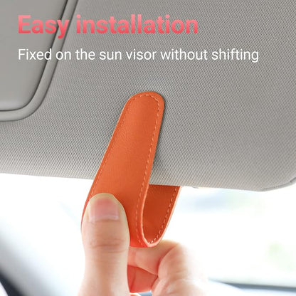Sunglass Holder for Car Sun Visor Sunglasses Clip Car accessories -Orange | sun visor organizer, ticket card clip, eyeglass sunglasses holder, one-handed magnetic, anti-scratch, car decor for truck SUV - Image 3
