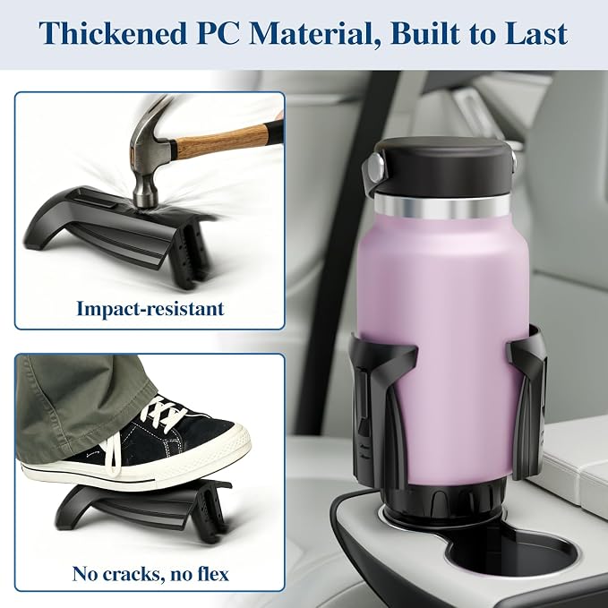 Car Cup Holder Expander, Cup Holder Extender Adapter with Expandable Arm and Adjustable Base, Compatible with Yeti Ramblers, Hydro Flasks, Stanley, Owala Most Coffee Mugs Bottles & Cups (CUP-B-2pack) - Image 6