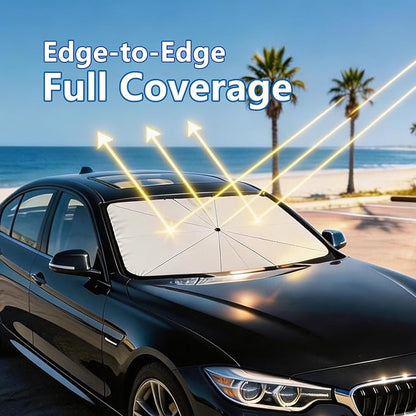 Windshield Sun Shade Umbrella, Foldable Sun Blocker for Cars (56" Lx31 W) | Umbrella Cover for Front Window, Heat & UV Protection, Easy Open Keep Cool, Protect Interior Fits Auto Sedan SUV - Image 6