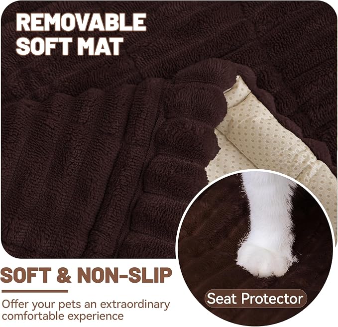 Dog Car Seat Waterproof Bed Cover Back Seat Dark Brown 23.6”x51” | Nonslip Soft Comfortabl Pet Bed Mat Car Blanket for Travel Backseat Extender Seat Covers Dog Bed for Cars Trucks and SUVs - Image 5