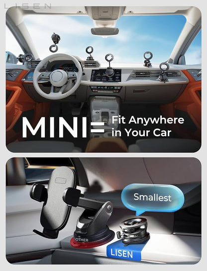 LISEN for MagSafe Car Mount [3800gf Strong Magnet & 90+LBS Suction] 360° Adjustable Vacuum Magnetic Phone Holders for Your Car, for iPhone 17 Pro Max 16 15 14 13 12 Plus Air for All Smartphones - Image 5