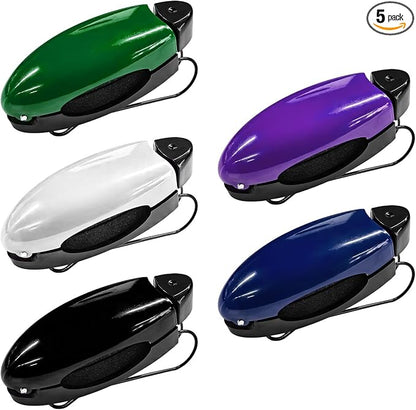 5 PCS Car Sun Visor Clips, Compact Auto Sunshade Sunglasses Clip Ticket Card Holder, Universal Sun Visor Organizer Eyeglasses Mount for Most Vehicles (Black+Green+Blue+White+Purple) by Unknown