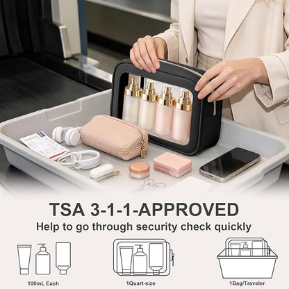 5PCS Clear Makeup Bags with Handles, TSA Approved Toiletry Bags, Diaper Bag Organizer Pouch, TPU Car Storage Organizer with Zippers, Waterproof Travel Organizer Bag for Women - Image 8