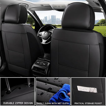 MINGBRON Front Car Seat Covers,Car Seat Protector Waterproof,Seat Covers Front Set, Car Seat Protectors,Automotive Seat Covers Fit for Most Cars Black - Image 2