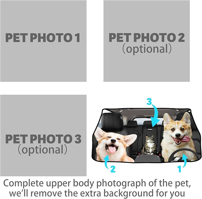 Socira Pet Dog Cat Custom Windshield Sun Shade Custom Fit Umbrella | Foldable Personalized Car Visor Umbrella Customized Sun Shade Cover Sunshade Front Window Cover Car Accessories 57" X 30" - Image 6