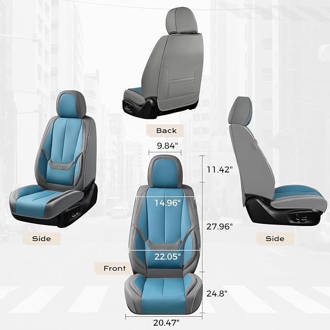 Coverado Car Seat Covers, Seat Covers for Cars, Waterproof Leather Auto Seat Protectors, Leather Car Seat Cushion, Car Interiors Accessories Universal Fit for Most Cars - Image 5