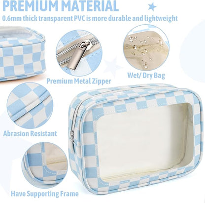 YOPCDJ 3PCS Clear Toiletry Bag, TSA Approved Travel Makeup Pouch with Zipper for Cosmetics and Toiletries, Diaper Bag Organizer Pouch Set, Women's Purse Organizer and Clear Car Bag - Image 4