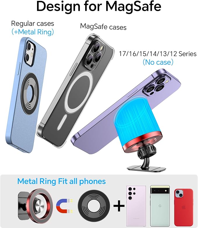for Magsafe Car Mount【20 Strong Magnets】Magnetic Phone Holder for Car Phone Holder Mount Dash Mounted Holders Cell Phone Holders for Your Car Accessories for Women Men for iPhone 17 16 15 14 - Image 7