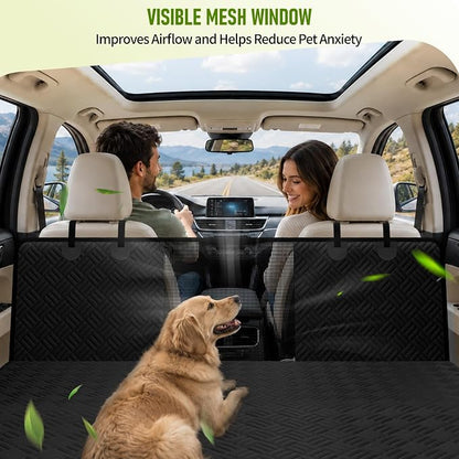 Dog Car Seat Cover for Back Seat, Waterproof 600D Oxford Dog Hammock | for Compact Cars/SUVs, Non-Slip Scratch Proof Pet Car Seat Protector with Mesh Window, Easy to Clean & Install, 52 Inch - Image 6
