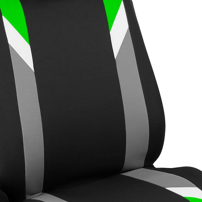FH Group Premium Modernistic Flat Cloth Car Seat Covers – Universal Fit, Washable Seat Covers for SUV Sedan Van, Green, Full Set - Image 3