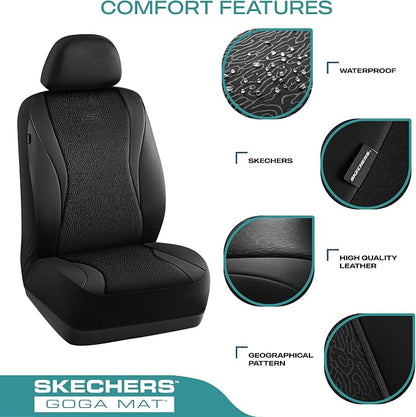 Skechers GOGA Mat Seat Covers,Universal Fit for Most Cars,Trucks,SUVs,Black | GOGA Mat Technology,Waterproof Car Seat Covers Front Seats,Airbag Compatible,Car Seat Covers - Image 3
