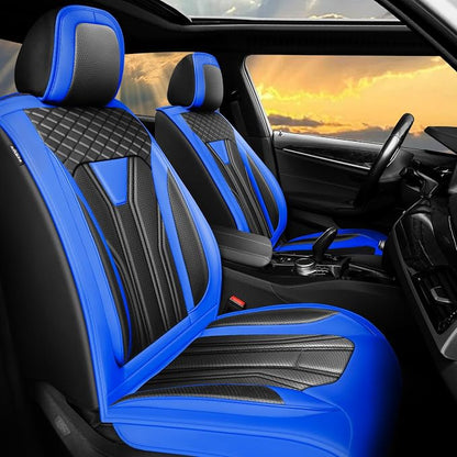 Fit Altima Car Seat Covers for Nissan Altima 2010-2025 2026- Full Set Premium Leather, Waterproof&Breathable, All-Weather Seat Cushion Protecto & Airbag Compatible, Full Set Blue & Black by Unknown