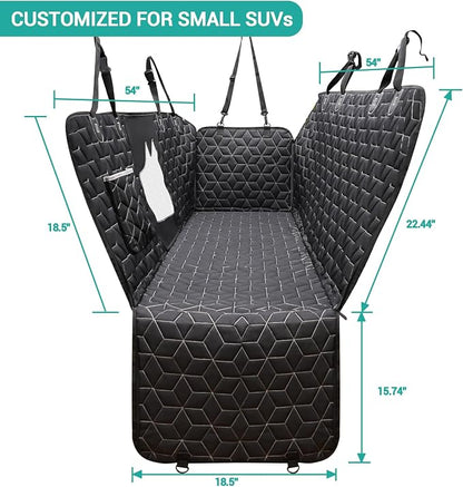 Meginc Dog Car Seat Cover for Back Seat, 54" Waterproof Dog Car Hammock with Mesh Window and Side Flaps, 600D Oxford Fabric Pet Seat Protector for Cars, SUVs & Mid-Size Trucks, Black - Image 8