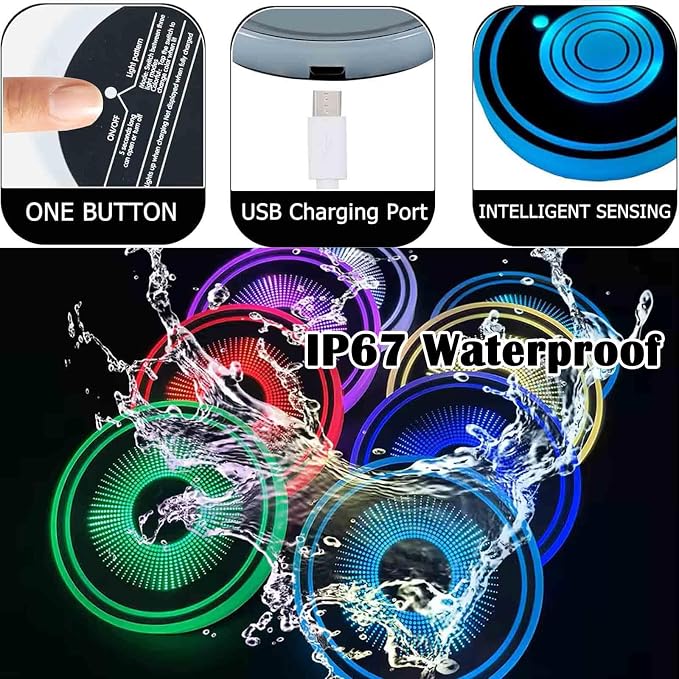 2PCS LED Car Cup Holder Lights, Car Coasters for Cup Holders | 7 Color-Changing Light Up Cup Holder Insert Coasters, Waterproof Car Accessories for Teens, Car Gifts for Men & Women - Image 7