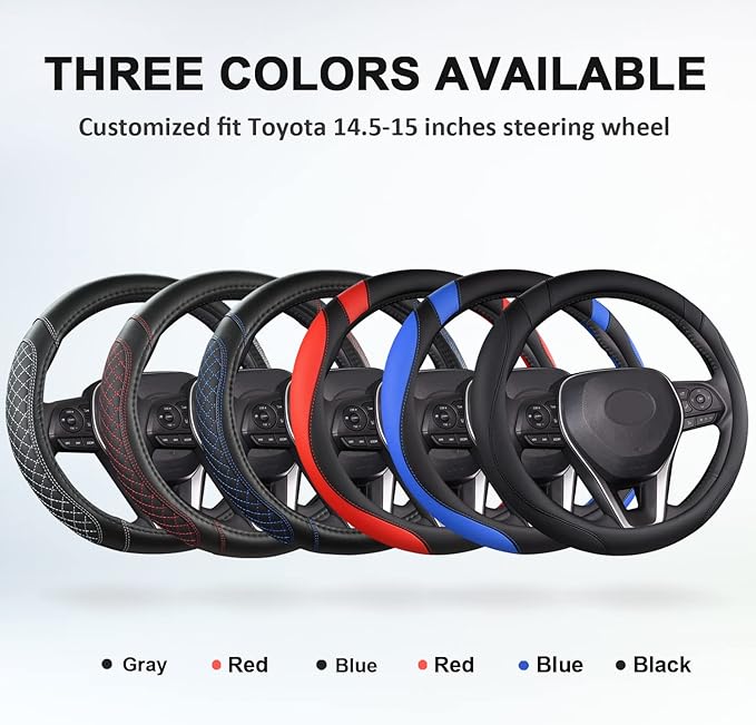 West Llama Customized Auto Car Steering Wheel Cover for Toyota (Black) - Image 6