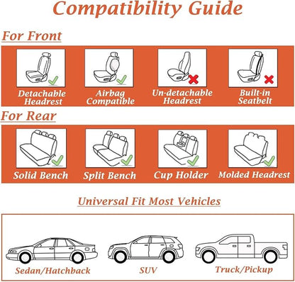 Coverado Car Seat Covers, Seat Covers for Cars, Waterproof Leather Auto Seat Protectors, Leather Car Seat Cushion, Car Interiors Accessories Universal Fit for Most Cars - Image 8