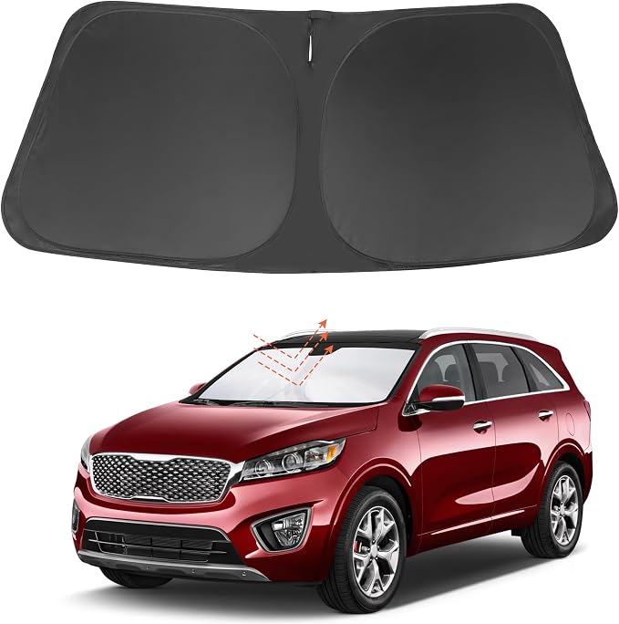 Front Windshield Sun Shade Foldable Car Front Window Sun Shade Windshield Shade Custom Fit for 2016-2020 Kia Sorento Block UV Rays Accessories Heat Keep Cooler by FannycCargoCover