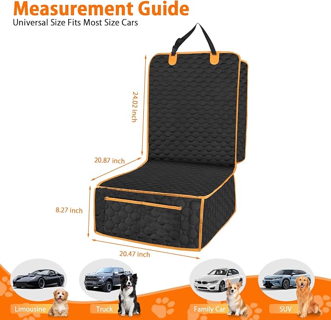 2 Packs Front Seat Car Cover, Waterproof Dog Car Seat Cover, Non-slip & Scratch-Proof, Pet Car Seat Protector with Side Flaps and Storage Pocket, Car Seat Cover for Most Cars, Trucks and SUVs - Image 2