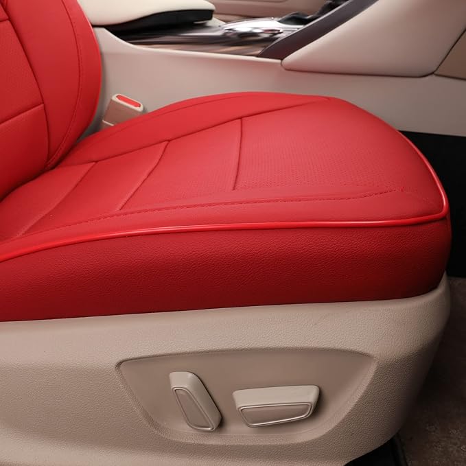EKR Car Seat Covers for Toyota Camry 2018-2024 (Gas),Full Set | Custom Fit for Toyota Camry L/LE/SE 2018-2024 & SE Nightshade 2020-2024,Factory-Style Upgrade-Faux Leather(Red) - Image 2