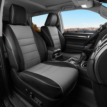 Ranaya Custom Fit Lexus Seat Covers for Lexus GX460 2012–2023 | for Base,Premium,Luxury,6-Passenger Full Set,(2nd Row Captain Chairs),Waterproof Leatherette, Pet & Kid Friendly,Black&Grey by Ranaya