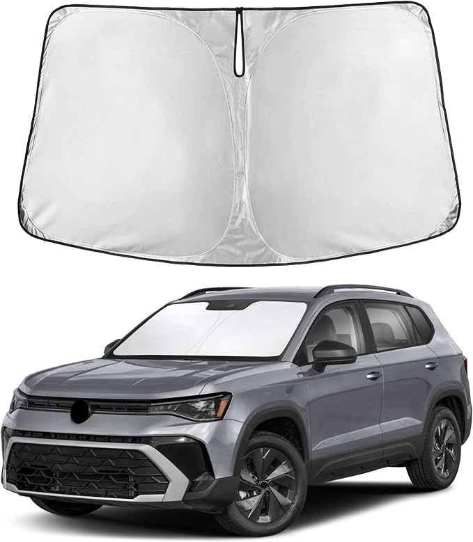 Autovir Windshield Sun Shade Fit for 2022-2024 2025 2026 Volkswagen Taos | Sunshade, Front Car Window Shades Sun Visor, Blocks UV Rays & Heat, Car Accessories by Autovir