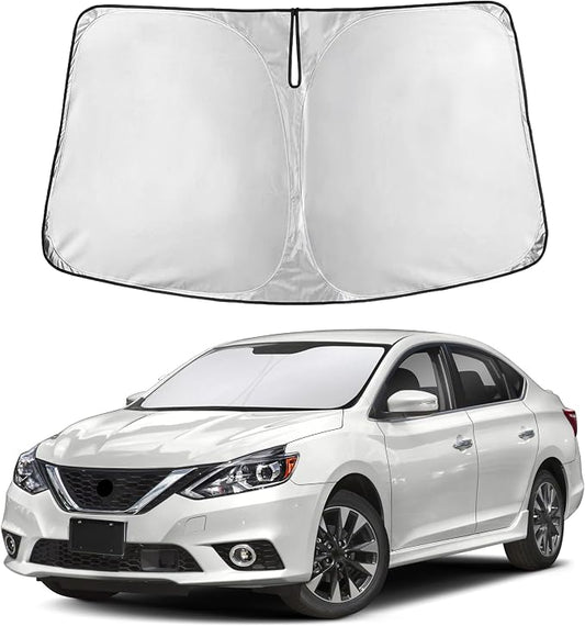 Autovir Windshield Sun Shade Fit for 2013-2017 2018 2019 Nissan Sentra | Sunshade, Front Car Window Shades Sun Visor, Blocks UV Rays & Heat, Car Accessories by Autovir