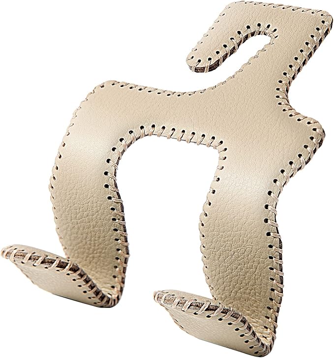 Car Headrest Hooks for Purses and Bags, Upgraded 2 in 1 Cars Back Seat Head Rest Hanger Vehicle Leather Organizer Storage Holder Hook Matching Cars Interior, 1-Pack, Beige by LANVRION