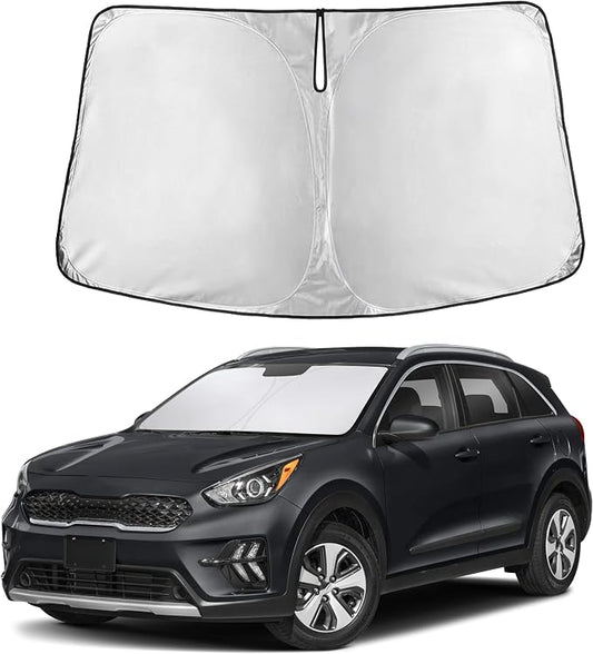 Autovir Windshield Sun Shade Fit for 2017-2020 2021 2022 Kia NIRO | Sunshade, Front Car Window Shades Sun Visor, Blocks UV Rays & Heat, Car Accessories by Autovir