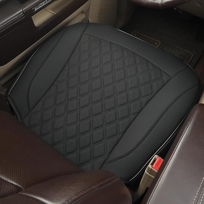 GIANT PANDA Bottom Seat Cover for Trucks&SUV, Front PU Leather Driver Seat Protector Fit for Chevy,Ram,Toyota,GMC,Ford F150 F-Series (2PCS-Black) - Image 9
