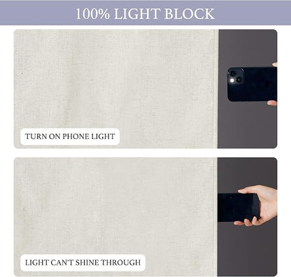 RYB HOME Classroom Door Window Cover, 100% Blackout Lockdown Shades | Linen Textured, Block Views, Privacy Sidelight Blids, For Glass Door School Office Nursery, W12 x L40, Beige, 1 Panel - Image 4