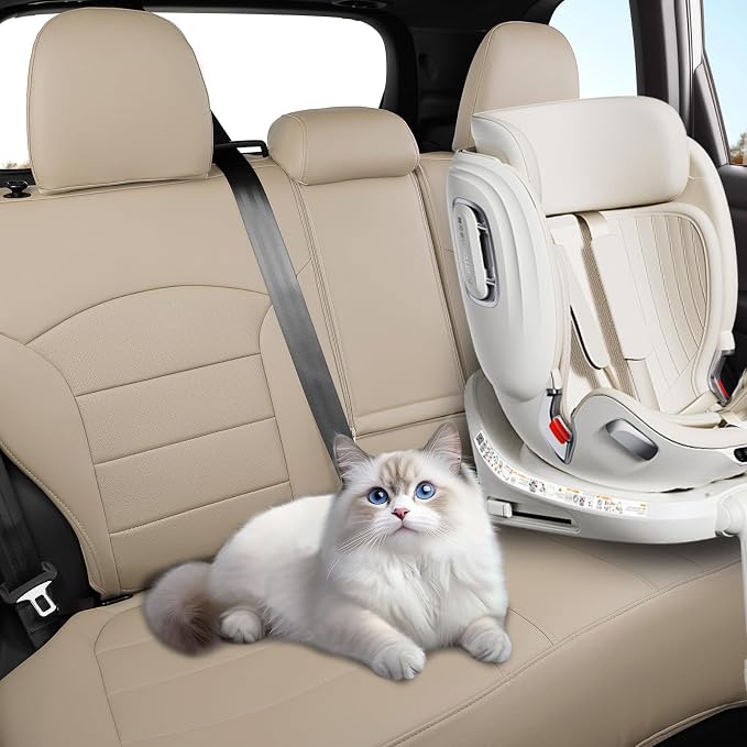 Custom Seat Covers for 2025 Subaru Forester,Rear w/No Armrest,Faux Leather | Full Set Suv Seat Cushion,Easy Installation,Factory Look,Waterproof Car Seat Protector (Beige) - Image 2